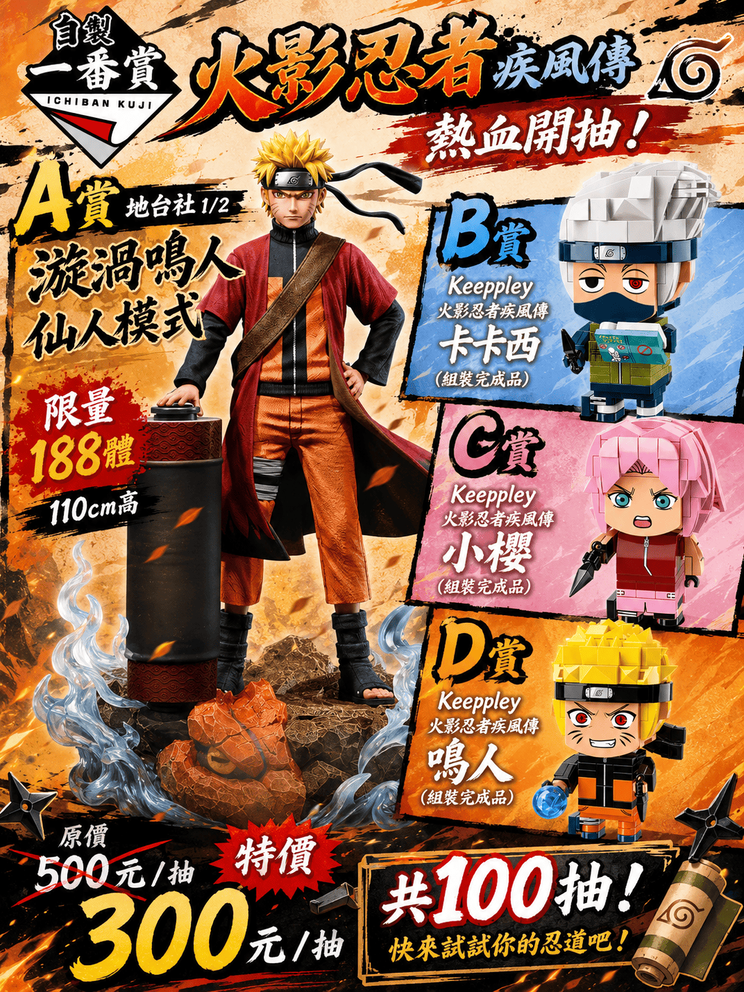 《超巨大仙人鳴人霸氣現身！火影忍者傳說級一番賞》