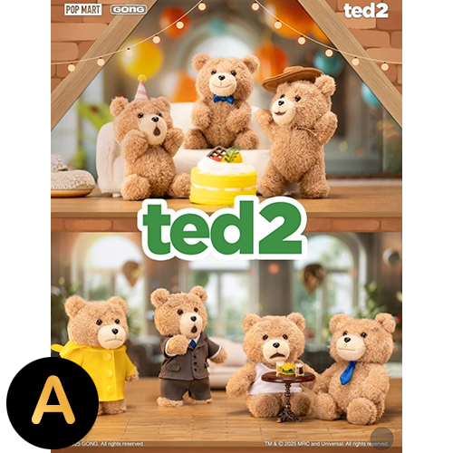 泡泡瑪特 泰迪熊 Ted2 可動毛絨掛件
